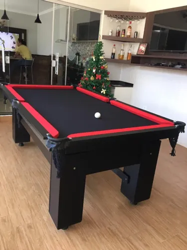Mesa de Bilhar Preta Tx Tecido Preto Modelo LJJ2034