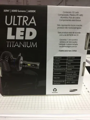Led ultra led titanium shocklight h1 garantia 