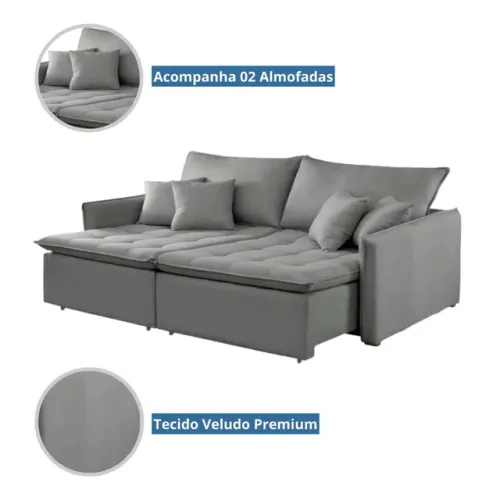 Sofá sem caixa New Madri 2,20 mts