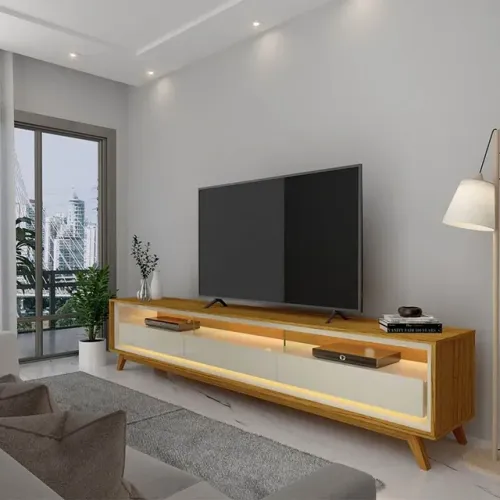 Rack bancada requinte para tv até 75 polegadas!! Rf2618m
