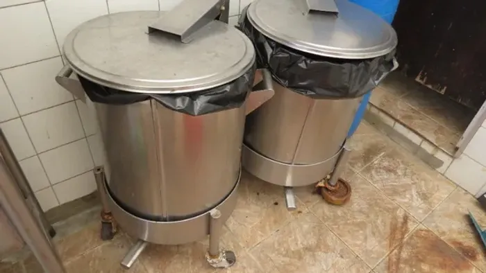 Lata De Lixo Grande Em Aço Inox 304 P/ Cozinha Industrial