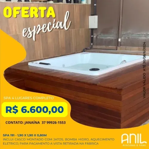 JA - Spa 1,90 x 1,90 x 0,80m + bomba hidro + aquecimento eletrico 