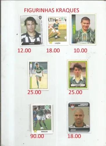 figurinhas varios kraques futebol brasileiros / varios times - varios anos preços fotos