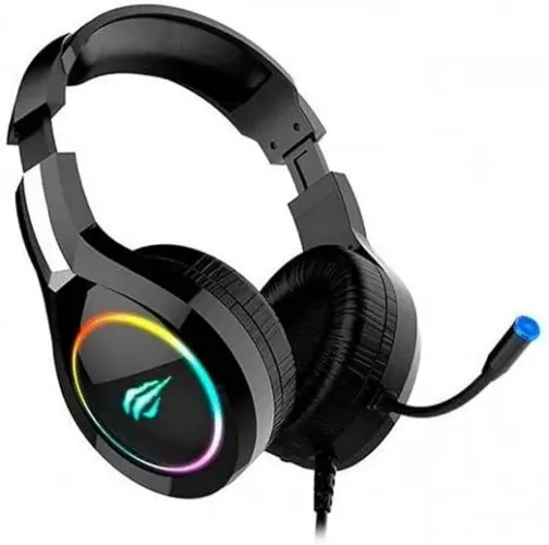  Fone de Ouvido havit , Gamer, Iluminação RGB, com Microfone, Falante de 50mm, Conector 3.