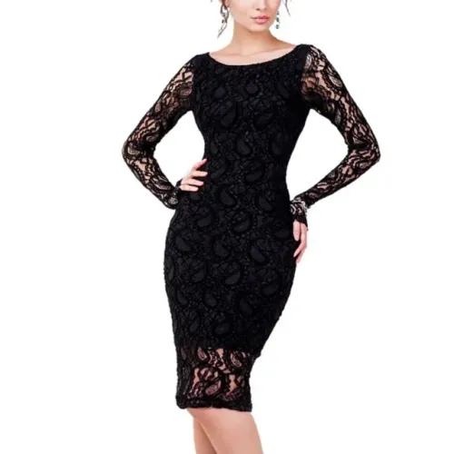 Vestido Midi de Renda Festa Casamento