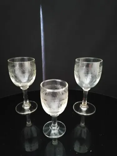 Taças Antigas de Cristal - 3 peças