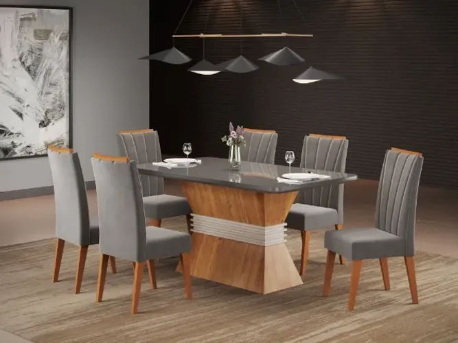 Mesa com 6 cadeiras Olantto
