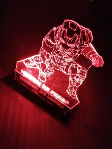  Homem de Ferro luminária em acrílico 