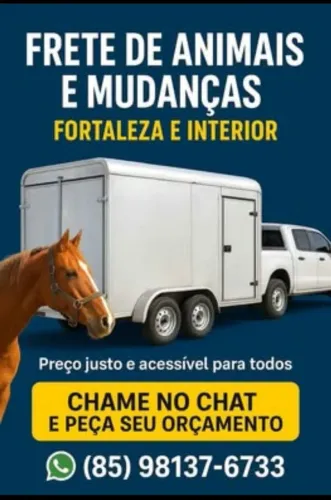 Frete de Animais e Mudanças - Fortaleza e Interior do Ceará! <br>