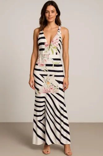Lindo vestido floral branco.