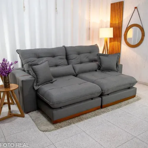 Sofá Retrátil Reclinável Toronto 2.50m  Molas Ensacadas  - Pronta Entrega!