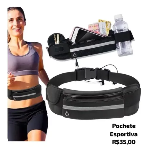 Bolsa pochete  com porta celular e porta garrafa