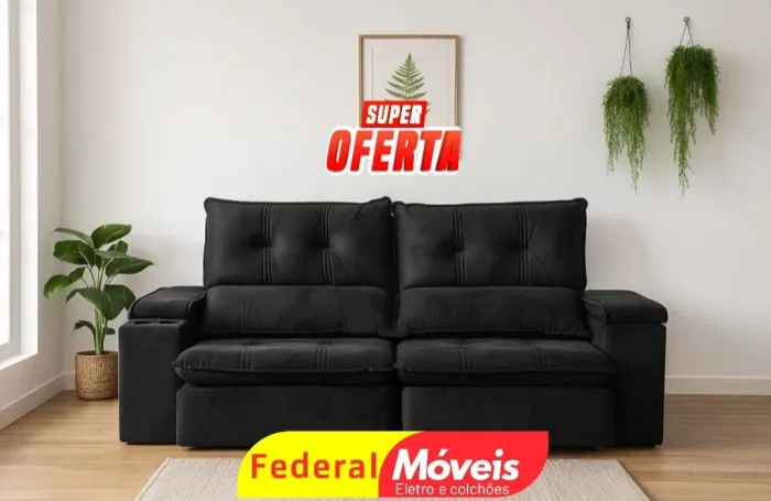 Sofá 2 Lugares Retrátil e Reclinável 2,24m - Novo! Perfeito para transformar seu ambiente