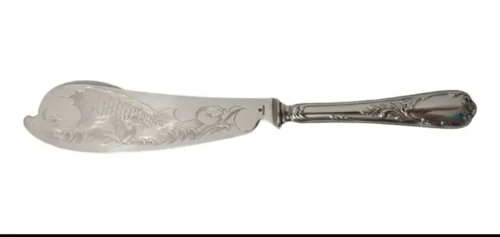 Antiga Faca Francesa De Peixe Servir Christofle Banho Prata