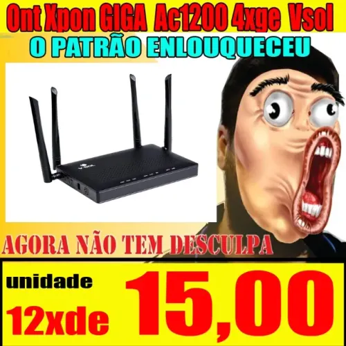 Ont Xpon GIGA V2804acz Ac1200 4GE Preta Apc - Vsol 0820 d447