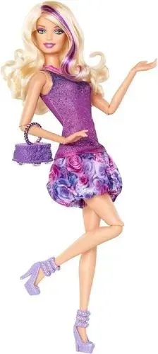 Boneca Barbie fashionista articulada Vestido Rosa e Acessórios