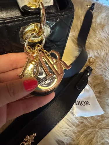 Bolsa Lady Dior Preta Premium com Detalhes Dourados