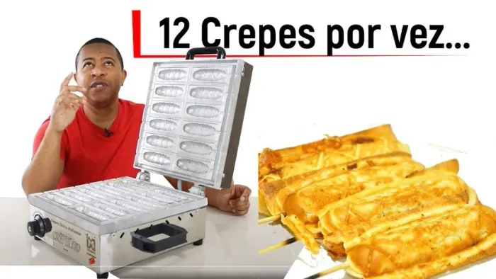 Maquina de Crepe Suiço para 12 crepes ( Valor por Diária ) 220v