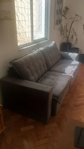 Sofá Retrátil Reclinável e Cama 2,35m Cama inBox Flex Suede Velusoft Preto