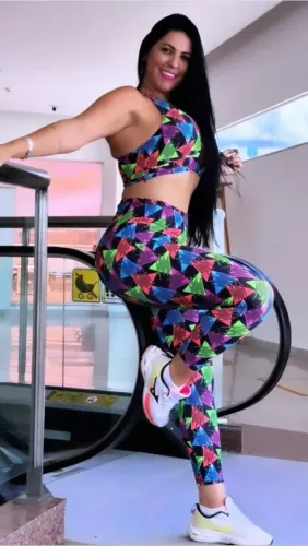 Calça Legging Fitness Geométrica | M, G e GG | Nova