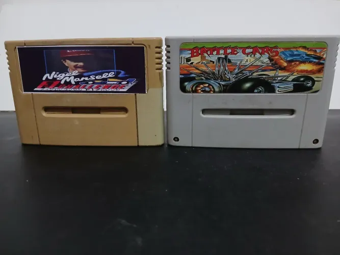 Fitas Super Nintendo Cartuchos Famicon - Nigel Mansell & Battle Cars