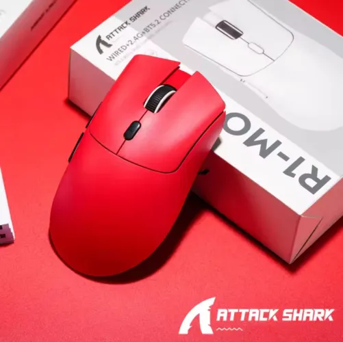 Mouse Gamer ATTACK SHARK R1 "VERMELHO" PAW3311
