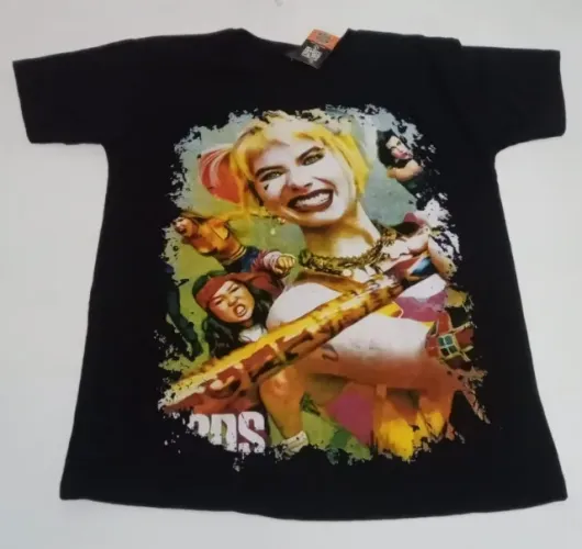 Camiseta preta personalizada Arlequina