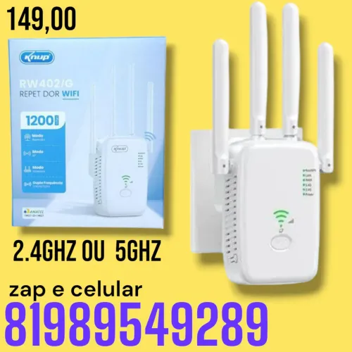 Repetidor Wi-Fi dual-band Knup RW402/G.