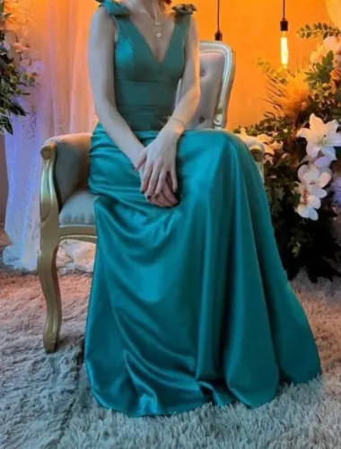 Vestido Longo Verde Esmeralda