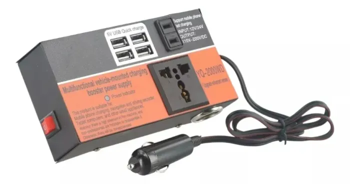 Inversor De Potência Para Carro 12v/220v 4 Usb