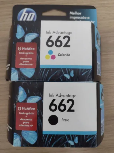 Cartuchos de tinta HP 662 Colorido e Preto