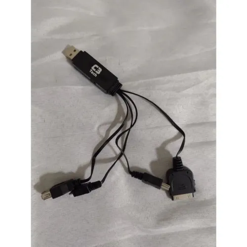 Cabo USB para Celular - C3 Tech 4 em 1 Iphone 4, Micro Usb, Mini Usb e Usb Fêmea 