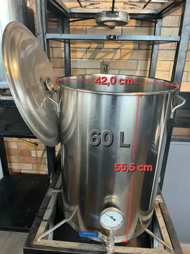 PANELA INOX SS304 60L PARA MOSTURA DE CERVEJA ARTESANAL.
