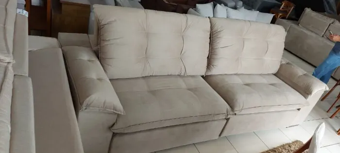 SOFÁ 2,90mt RETRATIL E RECLIVANEL, MOLAS ENSACADAS