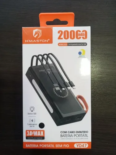 Bateria Portátil 2000 mAh H'MASTON - Carregamento Sem Fio