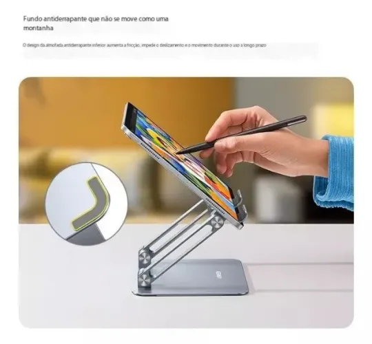 Suporte Ugreen LP339 Dobrável e ajustável liga alumínio para tablet/ipad, novo na caixa