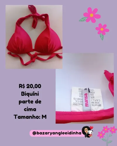 Biquíni parte de cima Rosa - Tamanho M
