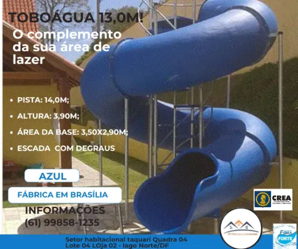 Toboágua fechado 14,0m. Fábrica no DF