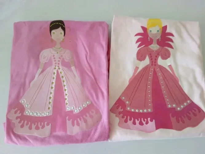 Blusa Infantil Manga longa Princesa Rosa com estampa tam 6 8 10 pergunte disponibilidade