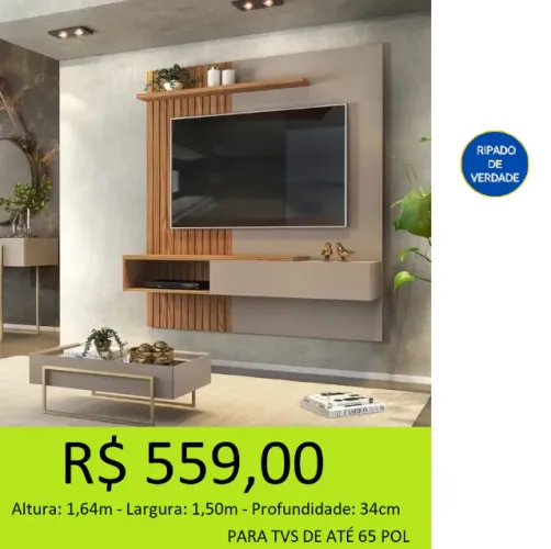 Painel home ripado com nicho