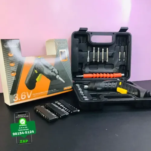 Parafusadeira Portatil Invas 3.6V Com 48 Peças