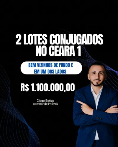 Dois lotes conjugados Alphaville Ceará 1 e 2, fundos e lateral para verde, só um vizinho