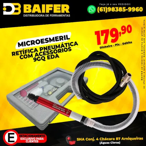 Micro Esmeril Retífica Pneumática Com Acessórios 9GQ Eda