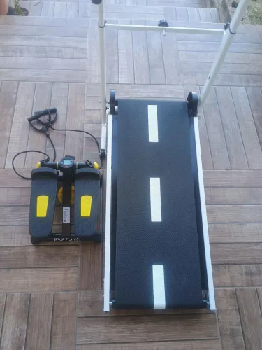 1 Esteira manual Mile Fitness e 1 mini stepper