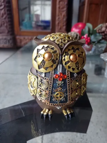Coruja Decorativa Artesanal 