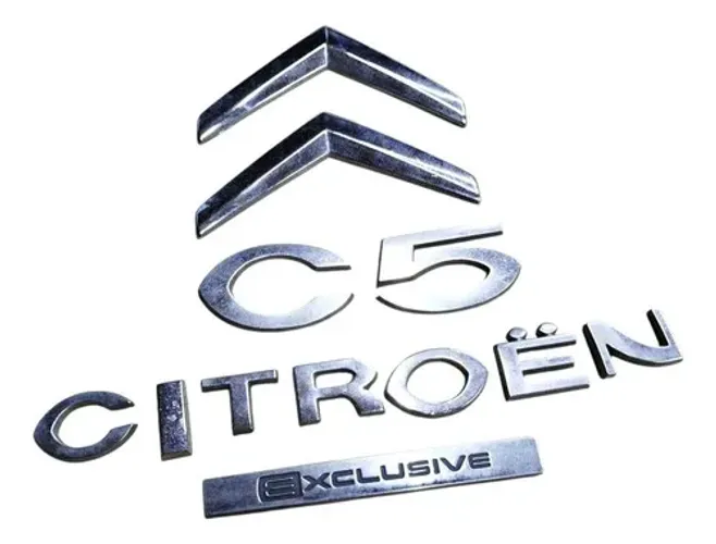 Emblema Citroen C5 Exclusive 2010 Original Prateado