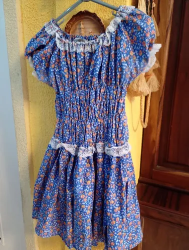 Vestido adulto para festa junina tamanho único