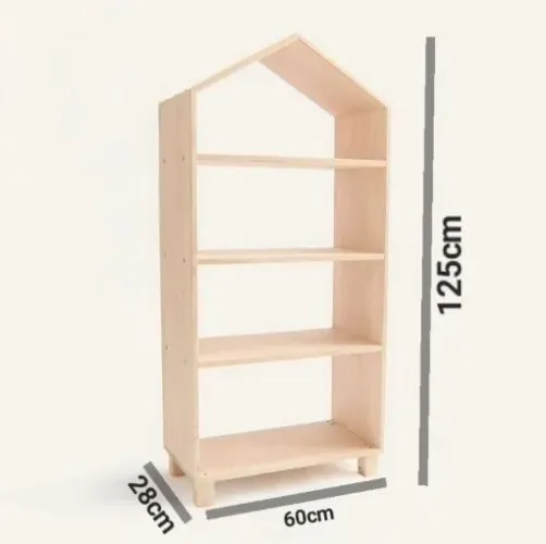 Estante Casinha em Madeira pinus - 125cm