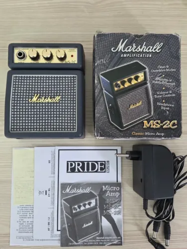 Amplificador Marshall MS-2C Micro Amp - Completo, Pouquíssimo Uso + Fonte 9V
