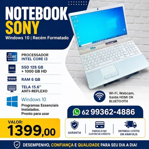 Notebook Sony Vaio Desing e Desempenho top Garantia Parcelo no cartão